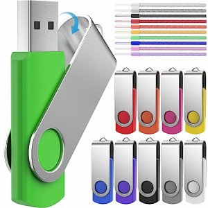 USBメモリ 64GB 10個 セットUSB2.0 大容量 メモリースティック 軽量 フラッシュメモリ（64GB, マルチカラ-10個）