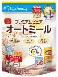 日食 プレミアム ピュア オートミール （ インスタントタイプ 国内製造 無添加 糖質ひかえめ ） 340g×4個