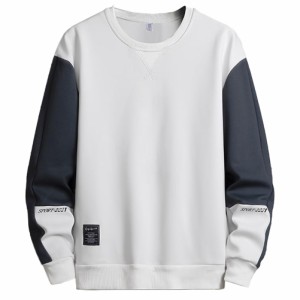 KOTRBOY tシャツ メンズ 長袖 メンズ 秋服 大きいサイズ カジュアル 丸襟 柔らかい パーカー メンズ おしゃれ white-2XL