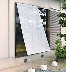 テクノエイム 日よけ すだれ 屋外 シェード 日本製 遮熱 アルミ蒸着 屋外 目隠し 吊り下げ ホワイト 約90×185cm 外から見えず、中から
