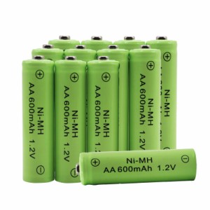 単3電池 充電式 AA 600mAh1.2V ニッケル水素電池 の実容量低自己放電 ソーラーランプ単三電池 家庭用充電式電池時計カメラリモコンソーラ