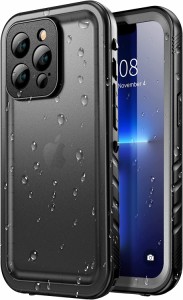 SPORTLINK i Phone 13 Pro 用 防水ケース i Phone 13 Pro 用 耐衝撃 ケース IP68防水等級 防雪 防塵 耐衝撃 360°全面保護 QI充電 フェイ