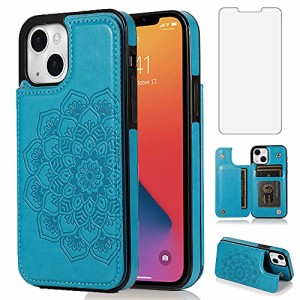 i Phone13 ケース,i Phone 13 用 スマホケース 携帯ケース カバー Case 人気 純正 PUレザー 財布型カードホルター付き収納 スタンド機能