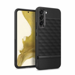 Caseology Galaxy S22 ケース TPU 高級 立体パターン カバー PCバー 耐久性 パララックス - マットブラック