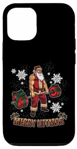 [送料無料]i Phone 12/12 Pro Cool Santa Workout Bodybui