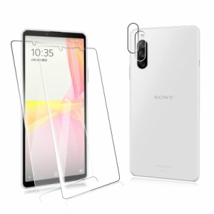 【４枚入り】FOR？Sony Xperia 10 III SOG04 au 用のガラスフィルム（2枚入）+？FOR Sony Xperia 10 III SOG04 au ？ 用のカメラフィルム