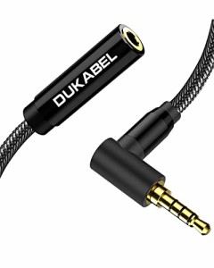 DuKabel 1.2M 3.5mm l字 イヤホン 延長ケーブル 3.5mm イヤホン 延長コード４極 L字型プラグ クリスタルナイロン編組 ステレオミニプラグ