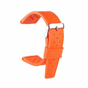Onthelevel 腕時計 ベルト ラバー バンド レトロ トロピック ダイバーズラバーベルト 20mm 22mm (オレンジ, 20mm)