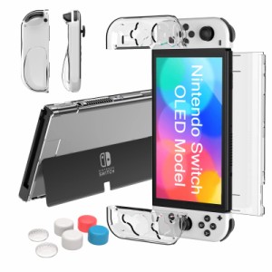 Teyomi Switch oled カバー Switch 有機ELモデル カバー 分体式設計 着脱簡単 ドック対応 全面保護 PC材質 薄型 軽量 透明 超耐衝撃 指紋