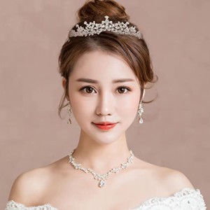 ZHEJIA 王冠 ティアラ クラウン ブライダル 髪飾り 花嫁 クラウン 花柄 写真撮影 ウエディングドレスアクセサリー 儀式 撮影 パーティー 