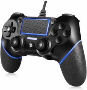 PS4コントロー ラー有線コントロー ラー プレイステーション4 デュアル振動ショック ジョイスティック ゲームパッド PS4/PS4 Slimm/PS4 P