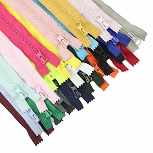 【22本セット】ファスナー樹脂カラフルファスナー スライダー（引手）チャック口を閉じる樹脂ジッパーは卸売するDIY 手作り、裁縫、服装