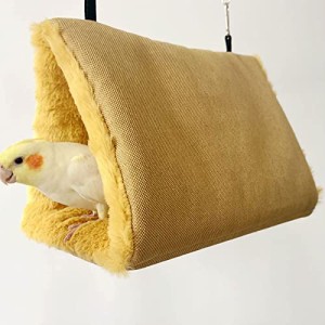 Hakona 鳥たちの寝床 三角ハウス インコ おもちゃ 掛ける鳥の巣 ハンモック ペット 用 テント いんこおもちゃ かわいい 寝袋 無地 厚みふ