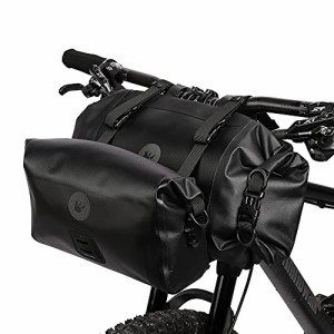 Rhinowalk 自転車フロントバッグ ハンドルバーバッグ セット 防水 サイクリング 大容量フレームバッグ 最大12Ｌ ブラック 自転車バッグ 
