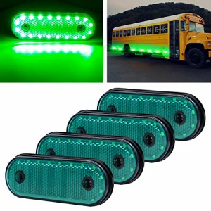 Aoling マーカーランプ 24V トラック用 LED サイドマーカー 路肩灯 グリーン 車幅灯 側方灯 タイヤ灯 追突防止 視認性向上 トラックサイ