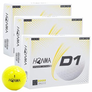 HONMA 本間ゴルフボール D1 2020モデル イエ ロー 12球入り／ダース×3箱セット（合計36球）