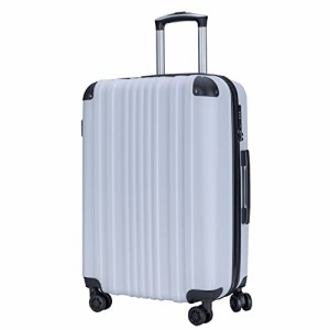 Bargiotti ABSスーツケース キャリーバッグ キャリーケース 大容量 超軽量 TSAロック ダブルキャスター 静音 旅行 ビジネス… (ホワイ