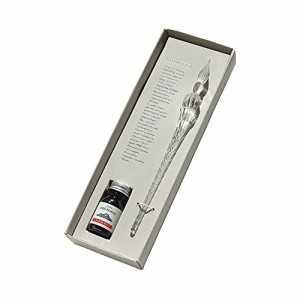 エルバン ガラスペン＆インクセット 専用箱入【ハンドクラフト】つむぎ クリア ＆ ミニインク グリヌアージュ(10ml)セット【1670年創業フ