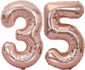 数字 バルーン 40インチ 大きい バースデーバルーン【数字35】 ナンバーバルーン 誕生日 風船 バースデー 飾り アルミ風船 約90cm ビッグ