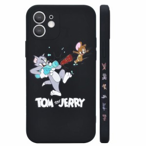 i Phone 12 Pro 用 ケース トムとジェリー アイフォン12Pro 用 シリコン スマホ ケース カバー Black