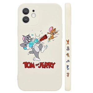 トムとジェリー i Phone13 mini 用 ケース アイフォン13ミニ 用 シリコン スマホ ケース カバー White