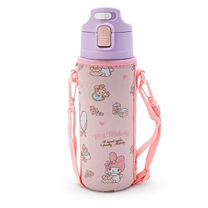 サンリオ 子供用 水筒 470ml 直飲み ワンタッチ ステンレス ボトル マイメロディ my melody 保冷専用 ショルダーヒモが付いたポーチ付き 