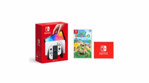 Nintendo Switch(有機ELモデル) Joy-Con(L)/(R) ホワイト+あつまれ どうぶつの森 -Switch (【ネット限定】Nintendo Switch ロゴデ