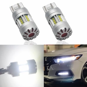 Eseastar T20 LED ダブル 爆光 ホワイト 7443 W21/5W バルブ DC12V-24V デイライト バックランプ ポジションランプ マーカーランプ CANBU