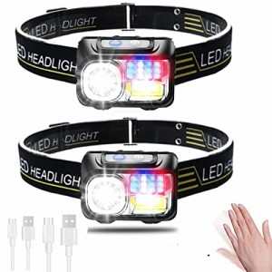 モーションセンサーLEDヘッドランプ、超高輝度1200高ルーメンLEDヘッドライト充電式LEDヘッドランプ、8モード、タイプC充電、ランニング