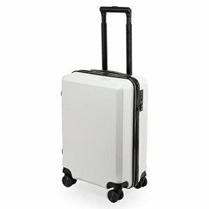 タビトラ スーツケース キャリーケース 機内持込 ファスナーフレーム ダブルキャスター TSAロック 旅行  超軽 8輪 ホワイト XS
