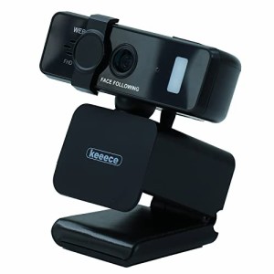 keeece(キース) WEBカメラ マイク内蔵 広角 130度 自動追尾 フルHD 1080p LEDライト付き クリップ スタンド 簡単操作 3R SOLUTION ブラッ