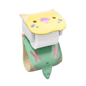 【kotori smile】トイレットペーパーホルダーカバー にぎころセキセイ（レインボー）