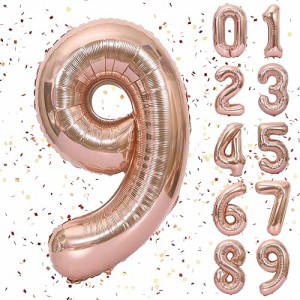 Iyovgoo 数字バルーン ナンバーバルーン 数字 ナンバーバルーン 大きい誕生日 バルーン レッド アルミ風船 飾り付けの子 女の子 ギフト 