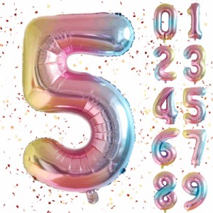 Iyovgoo 数字バルーン ナンバーバルーン 数字 ナンバーバルーン 大きい誕生日 バルーン レッド アルミ風船 飾り付けの子 女の子 ギフト 