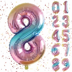 Iyovgoo 数字バルーン ナンバーバルーン 数字 ナンバーバルーン 大きい誕生日 バルーン レッド アルミ風船 飾り付けの子 女の子 ギフト 