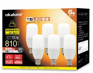 [送料無料]OKALUMI LED電球 T形 E17口金 40~60W形相当 電球色 810lm 断