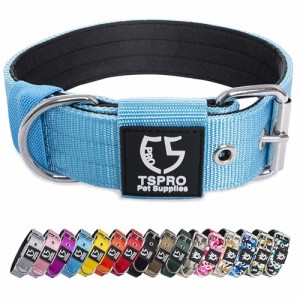 TSPRO タクティカルドッグカラー 1.5インチ幅の犬用カラー 軍用グレードの強力な犬用カラー 太い犬用カラー ヘビーデューティーメタルバ