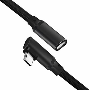 USB Type C延長ケーブル (3m, ブラック) LpoieJunL字型 USB 3.1 Gen2(10Gbps) usb-c タイプc 延長コード 高速データ転送 5A PD急速充電 P