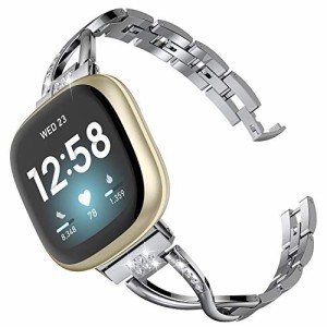 【ネット限定ブ ラ ン ド】Wearlizer Fitbit Versa3 バンド/Fitbit Senseバンド Fitbit Versa3/Fitbit Senseに対応 Fitbit Versa3 金属バ