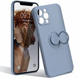 i Phone13 pro ケース リング スマホケース リング付き カバー マット感 液体シリコン 耐衝撃 レンズ保護 ソフト ストラップホール付き 