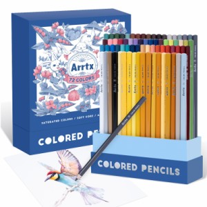 [送料無料]Arrtx 色鉛筆 72色 セット 鉛筆 プロ専用 ソフト芯 高純度 高級色鉛筆 筆立て