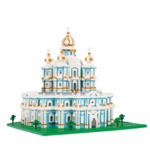 LULUFUN マイクロブロック 建物 玩具 立体パズル お城 大人 プレゼント インテリア 組み立て 暇つぶし ホビー 人気 (スモルニー修道院)