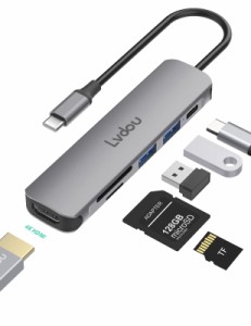 USB C ハブ アダプタ 6-in-1 Lvdou マルチポート USB ハブ Type-C 85W PD充電 4K HDMI Micro SD / SDカードリーダー 交換アダプタ MacBoo