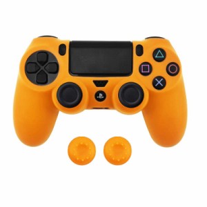 ZOMTOP PS4コントロー ラー用シリコンカバー スキン ケース 保護カバー 耐衝撃(オレンジ)