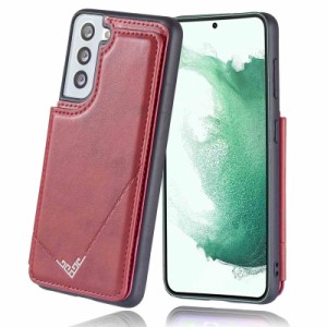 【 Viesa 】 背面カバー ケース手帳型 Galaxy S22 Plus 5G S22+ 対応 SAMSUNG ランヤード付 背面型ケース (レッド) 美しい、軽？薄 持ち