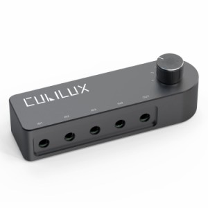 Cubilux 4ウェイ双方向3.5mmオーディオスイッチャー、4ポートミニジャックスピーカーセレクター、イヤホン切替器、4入力1出力、または4出