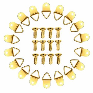 ZHEJIA ビラカン 三角吊カン【100個セット】豆カン フック 三角金具 三角カン 木ネジ付き 止め金具 吊り金具 (ゴールド)
