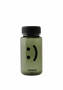 WEMUG ミニ ウォーターボトル 350ml 水筒 (超軽量・シリコンなしで高密閉) mini smile (アーミーグリーン)