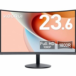 KOORUI モニター 24 インチ 湾曲モニター 1080P 曲面モニター VA非光沢・1800R曲面 /60 HZ/VGA/HDMI/sRGB/傾き調整 湾曲 ゲーミングモニ