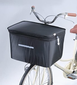 《送料無料》川住製作所 自転車 2段式前カゴカバー(ワイド型) KWF-120BK ブラック